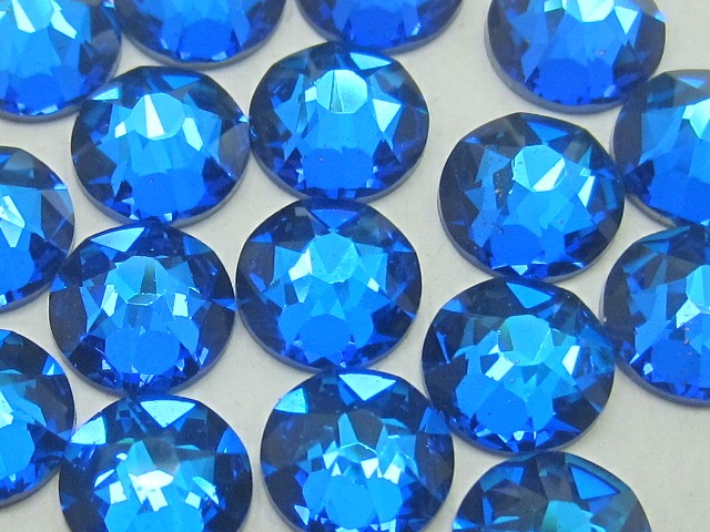 18 pcs. 30ss BERMUDA BLUE STAR BRIGHT FLATBACK Rhinestones